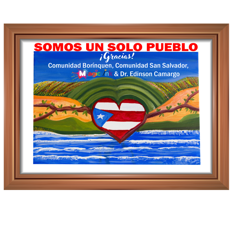 Arte pintado a mano por Shariel Shariel convertido a una obra digital, con un mensaje personalizado para cliente. 